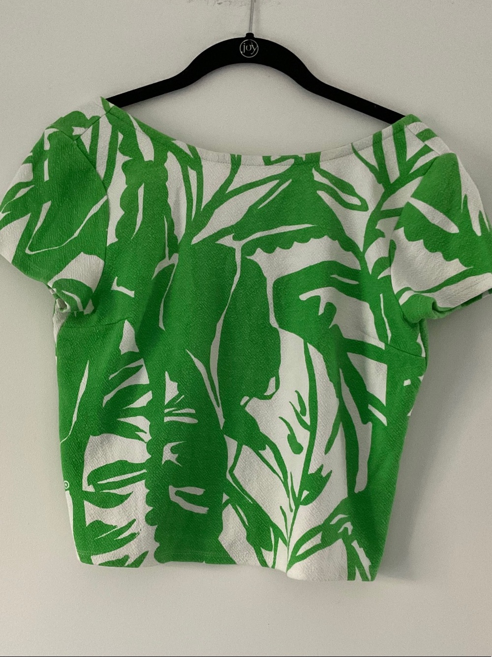 Lilly Pulitzer for Target Green and White Tropical Scoop Neck Top